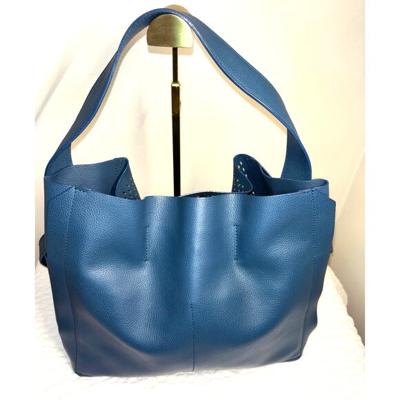 Furla Blue Leather Bucket Handbag - Picture 2 of 6